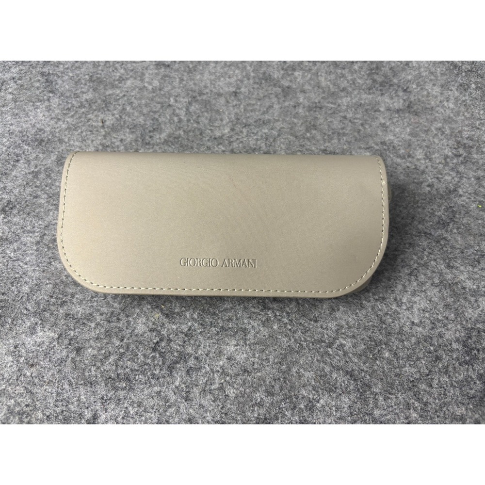 Giorgio Armani Eyewear Case Unisex OS Beige Satin Snap Closure Logo 68006
